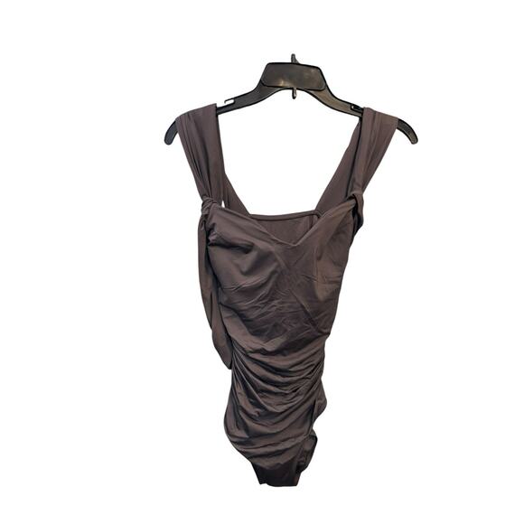 Badgley Mischka Swimsuit Bathing Suit Ruched Slimming One Piece Women's Size 6 - Picture 1 of 5